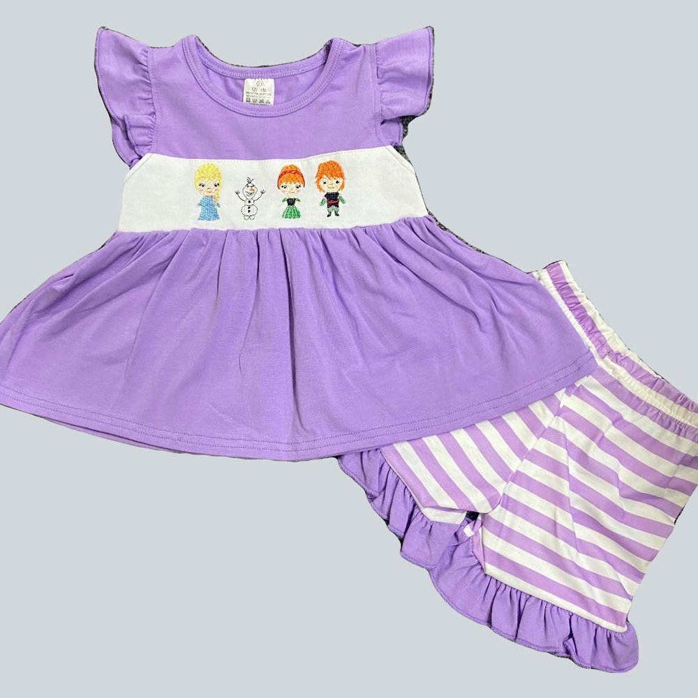 FROZEN EMBROIDERY 2-PIECE OUTFIT